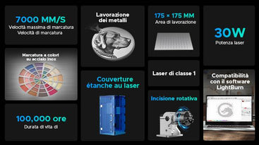 Incisore laser Mop per la marcatura dei metalli con i colori
