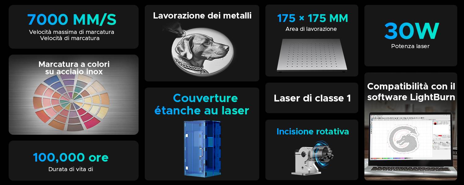 Incisore laser Mop per la marcatura dei metalli con i colori