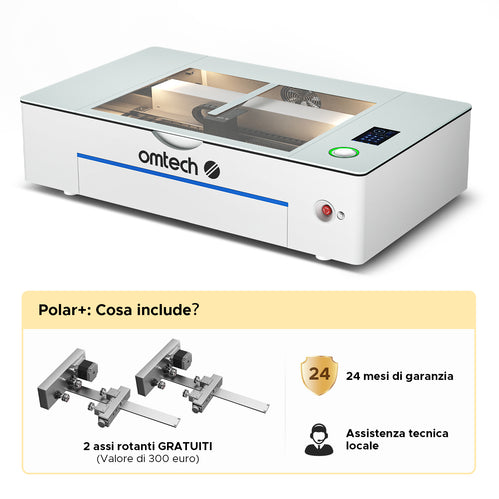 55W Incisore Laser e taglio laser CO2 da banco con fotocamera, Area di incisione 510x300mm | Polar+ Laser