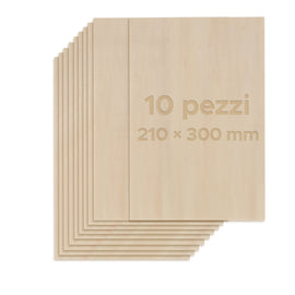 10 Fogli di Legno di Compensato per Incisione Taglio Laser per Progetti Fai da Te - Betulla Premium