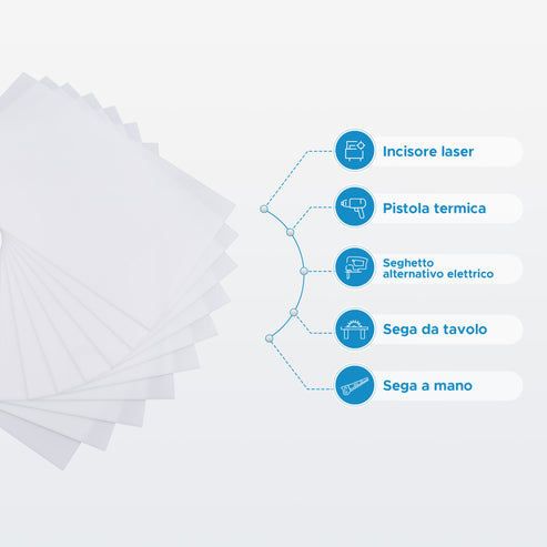 10 Fogli di Acrilico Bianche Semitrasparenti per Incisione Taglio Laser per Progetti Fai da Te