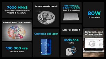80W Incisore Laser MOPA per la Marcatura dei Metalli con i Colori