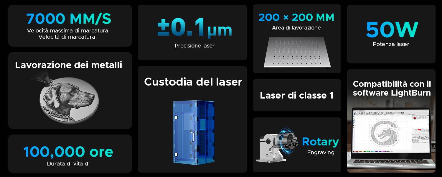 incisore laser fibra 50w marcatura del metallo