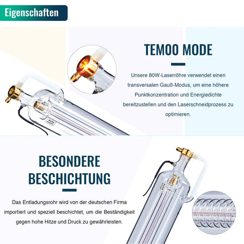 Tubo laser CO2 80W e tubo laser per incisori laser | 0080